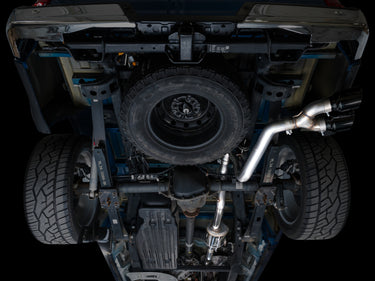 AWE 21-25 Ford F150 (14th Gen Reg Cab) Cat-Back Exhaust - 4.5in Dual Side Exit Diamond Black Tips