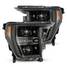 AlphaRex 21-22 Ford F150 Luxx-Series Projector Headlights Alpha-Black w/Activ Light/Seq Signal