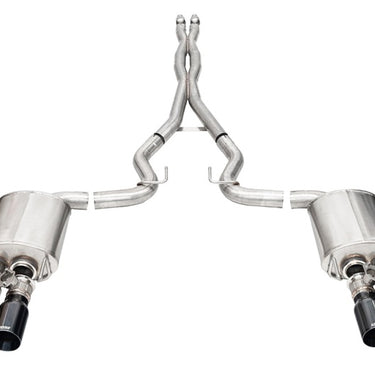 Corsa 2024-2025 Ford Mustang V8 5.0L 3in Cat-Back Exhaust System w/ Twin 4in Black Straight Tips
