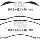 EBC 15+ Ford F150 2.7 Twin Turbo (2WD) Extra Duty Front Brake Pads