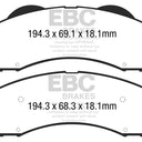 EBC 15+ Ford F150 2.7 Twin Turbo (2WD) Extra Duty Front Brake Pads