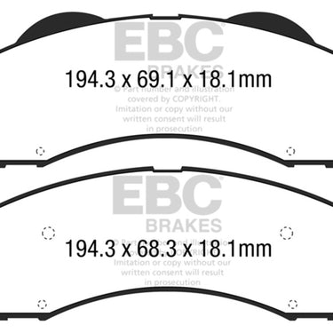 EBC 15+ Ford F150 2.7 Twin Turbo (2WD) Greenstuff Front Brake Pads