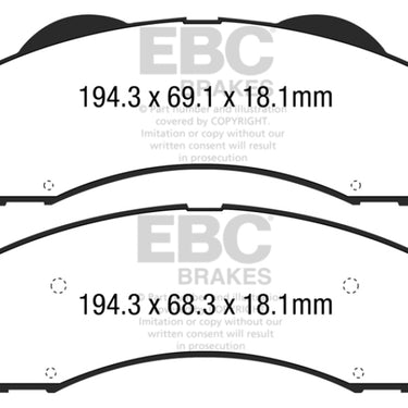 EBC 15+ Ford F150 2.7 Twin Turbo (2WD) Greenstuff Front Brake Pads