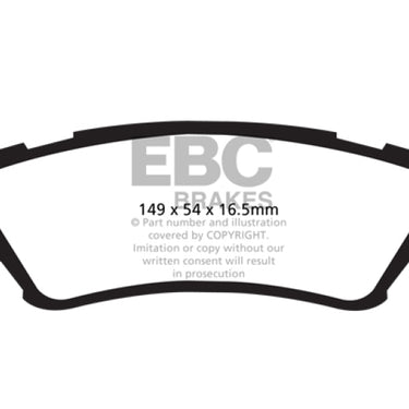 EBC 15+ Ford F150 2.7 Twin Turbo (2WD) Yellowstuff Rear Brake Pads