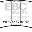 EBC 2018+ Ford F-150 2.7L Twin Turbo (2WD) Greenstuff Front Brake Pads