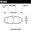 Hawk 05-07 Ford Mustang GT & V6 Performance Ceramic Street Rear Brake Pads