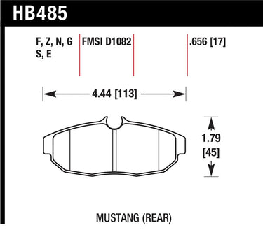 Hawk 08-09 Mustang Bullitt/05-10 & 12-13 Mustang GT/05-13 Mustang V6 Blue 9012 Race Rear Brake Pads
