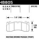 Hawk 15-17 Ford Mustang Brembo Package Performance Ceramic Front Brake Pads