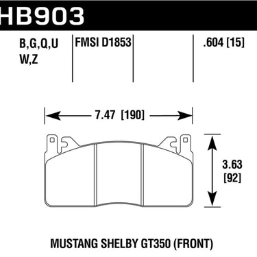 Hawk Track Only 15mm Thick DTC-70 Brake Pads
