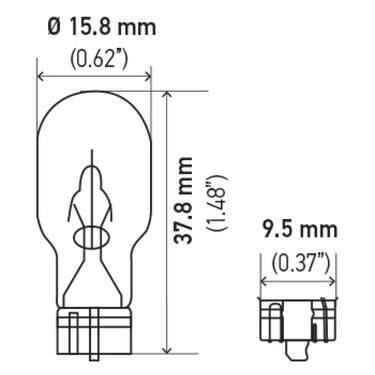 Hella Bulb 912 12V 13W W2.1X9.5d T5