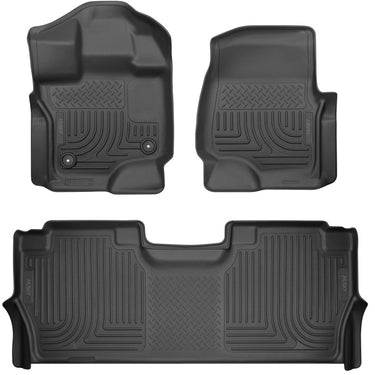 Husky Liners 21-24 Ford F-150 SuperCrew Weatherbeater Black Front & 2nd Seat Floor Liners