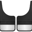 Husky Liners Universal 12in Wide Black Rubber Front Mud Flaps w/ Weight