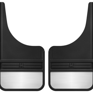 Husky Liners Universal 12in Wide Black Rubber Front Mud Flaps w/ Weight