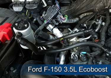 J&L 2011-2025 Ford F-150 2.7L/3.5L/5.0L Passenger Side Oil Separator 3.0 - Clear Anodized
