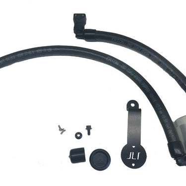 J&L 2018-2023 Ford Mustang GT Driver Side Oil Separator 3.0 - Clear Anodized