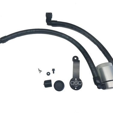 J&L 2018-2023 Ford Mustang GT Driver Side Oil Separator 3.0 - Clear Anodized