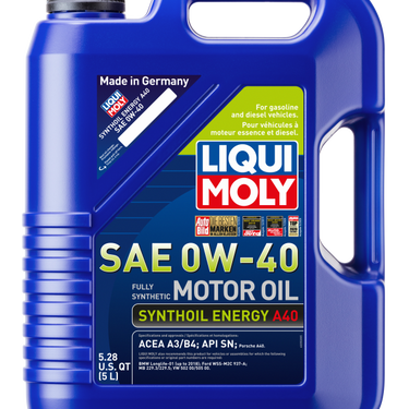LIQUI MOLY 5L Synthoil Energy A40 Motor Oil SAE 0W40