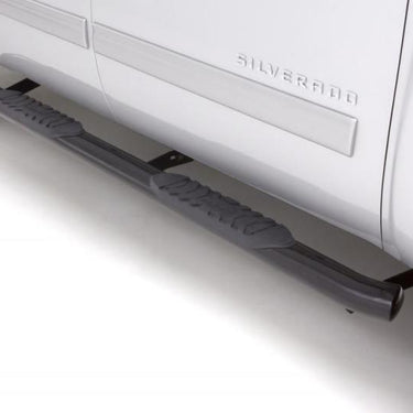 Lund 15-18 Ford F-150 SuperCrew 5in. Oval Curved Steel Nerf Bars - Black