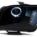 Raxiom 05-09 Ford Mustang w/ Halogen LED Halo Prjctr Headlights-Blk Hsng(Smoked Lens Exclude GT500)
