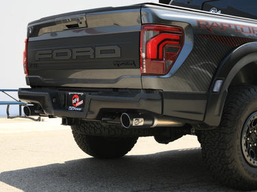 aFe 21-24 Ford F-150 Vulcan Series 3 IN to 3-1/2 IN Stainless Steel Cat-Back Exhaust System - Black