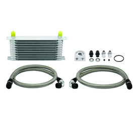Mishimoto - Oil Coolers - Mishimoto Universal 10 Row Oil Cooler Kit (Metal Braided Lines) - Anything Coyote