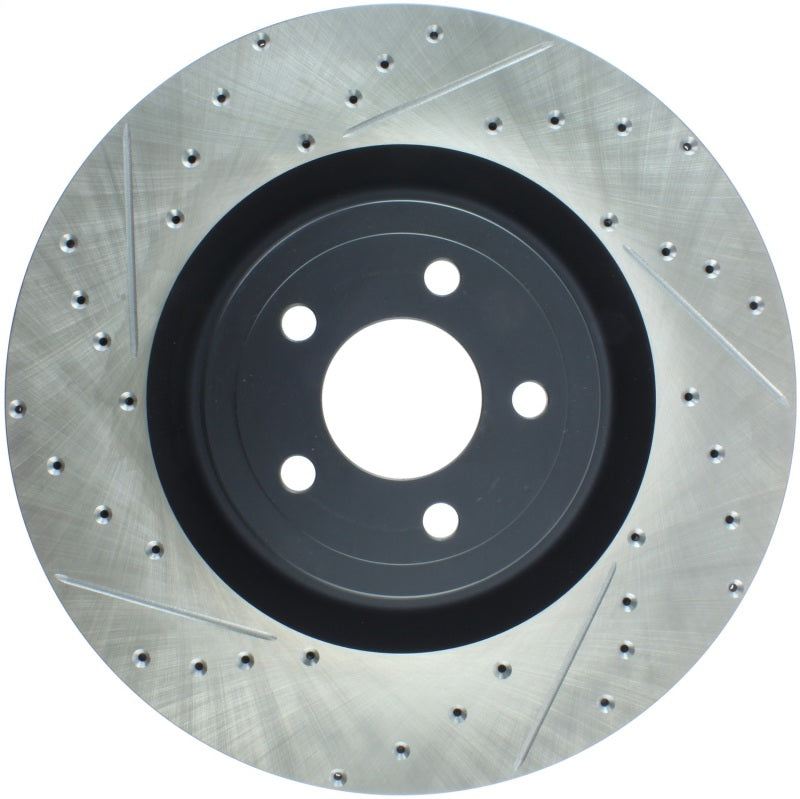 Stoptech - Brake Rotors - Slot & Drilled - StopTech Slotted & Drilled Sport Brake Rotor - 2015 Ford Mustang GT - Front Right - Anything Coyote