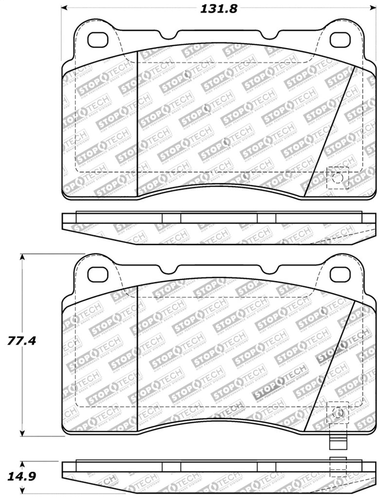 Stoptech - Brake Pads - Performance - StopTech Performance 04-07 STi / 03-06 Evo / 08-10 Evo / 10+ Camaro Front Brake Pads - Anything Coyote
