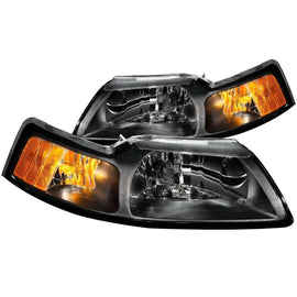 ANZO - Headlights - ANZO 1999-2004 Ford Mustang Crystal Headlights Black - Anything Coyote