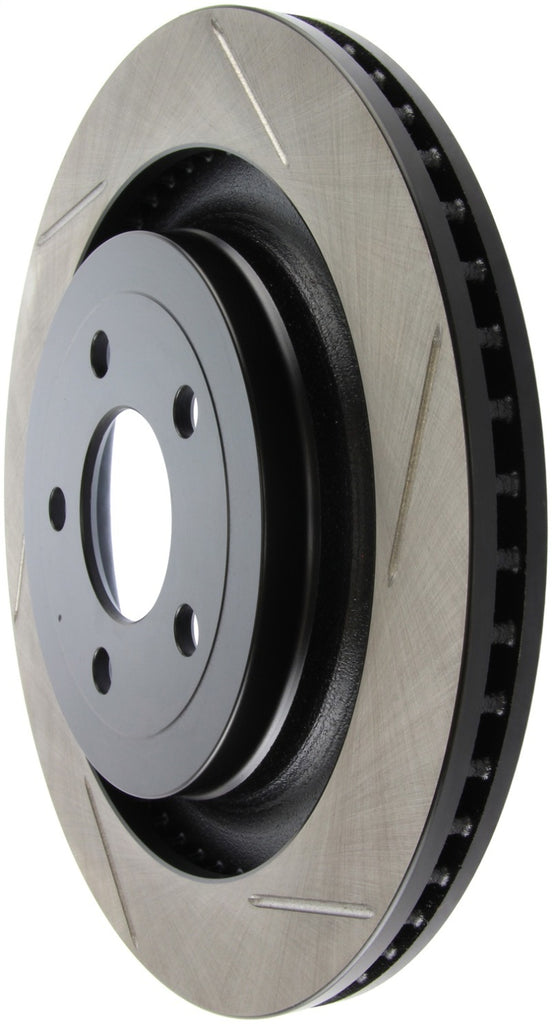 Stoptech - Brake Rotors - Slotted - StopTech 2015 Ford Mustang GT w/ Brembo Brakes Left Rear Slotted Brake Rotor - Anything Coyote