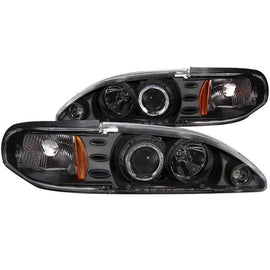 ANZO - Headlights - ANZO 1994-1998 Ford Mustang Projector Headlights w/ Halo Black 1pc - Anything Coyote