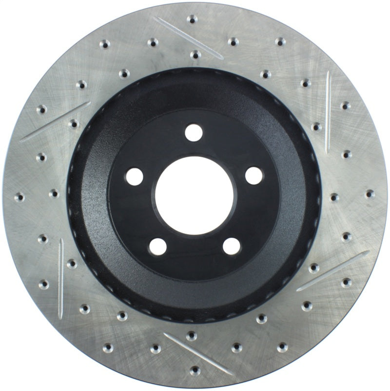 Stoptech - Brake Rotors - Slot & Drilled - StopTech 94-04 Ford Mustang SVT Cobra Slotted & Drilled Sport Front Right Brake Rotor - Anything Coyote