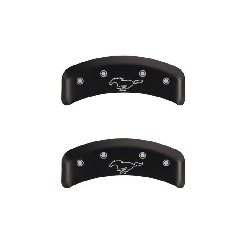 MGP - Caliper Covers - MGP 4 Caliper Covers Engraved Front Mustang Engraved Rear Pony Red finish silver ch - Anything Coyote