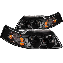 ANZO - Headlights - ANZO 1999-2004 Ford Mustang Projector Headlights Black - Anything Coyote