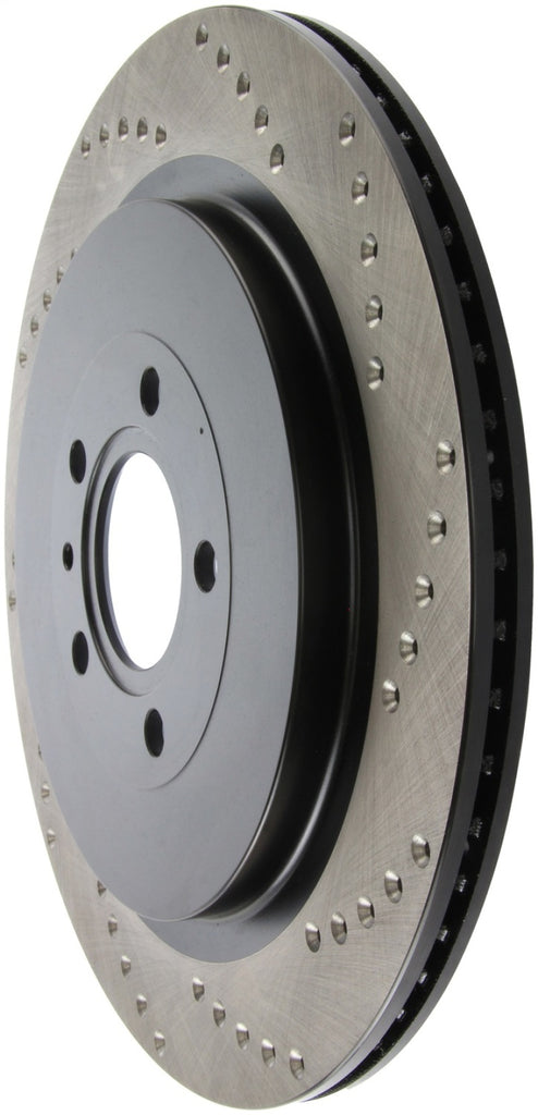 Stoptech - Brake Rotors - Drilled - StopTech Premium High Carbon 13-14 Ford Mustang/Shelby GT500 Left Rear Disc Drilled Brake Rotor - Anything Coyote