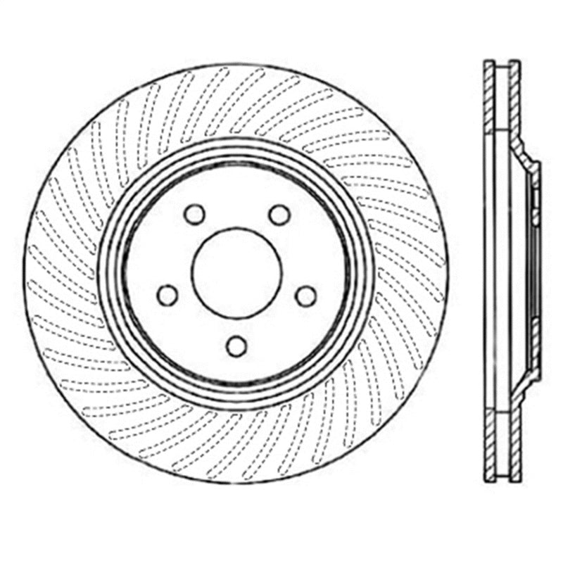 Stoptech - Brake Rotors - Slotted - StopTech Power Slot 94-04 Ford Mustang Front Left Slotted Rotor - Anything Coyote