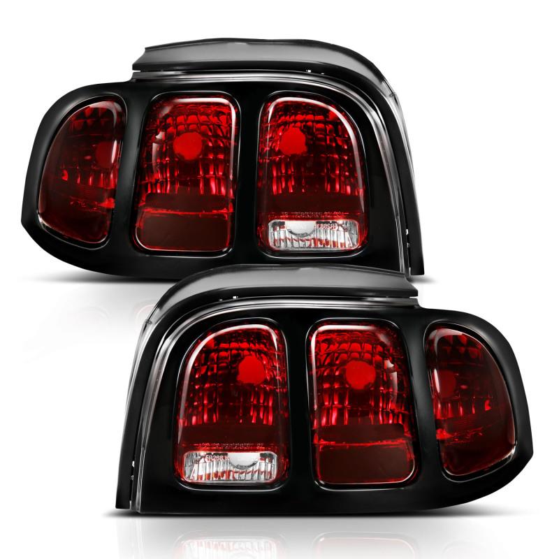ANZO - Tail Lights - ANZO 1994-1998 Ford Mustang Taillight Dark Red Lens (OE Style) - Anything Coyote