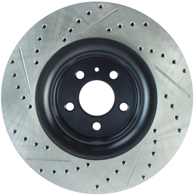 Stoptech - Brake Rotors - Slot & Drilled - StopTech Slotted & Drilled Sport Brake Rotor - 2015 Ford Mustang Non-Brembo - Front Left - Anything Coyote