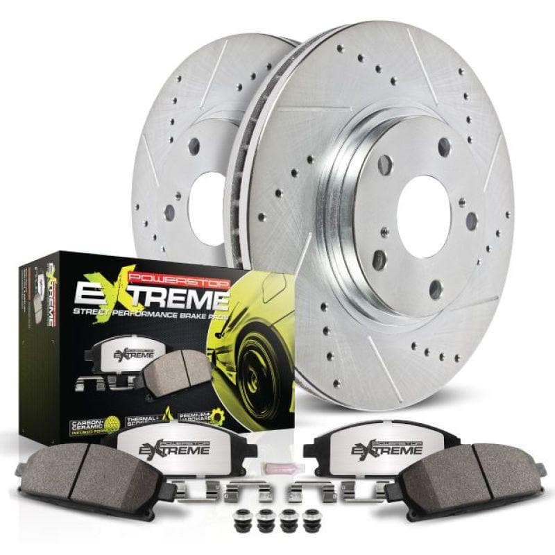 PowerStop - Brake Kits - Performance D&S - Power Stop 99-04 Ford Mustang Front Z26 Street Warrior Brake Kit - Anything Coyote