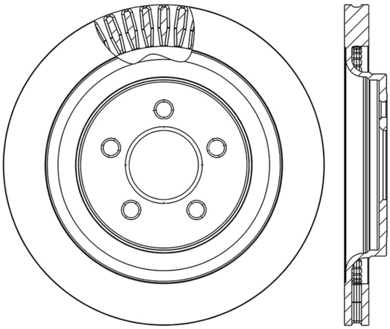 Stoptech - Brake Rotors - Slot & Drilled - StopTech Slotted & Drilled Sport Brake Rotor - 2015 Ford Mustang GT - Rear Left - Anything Coyote