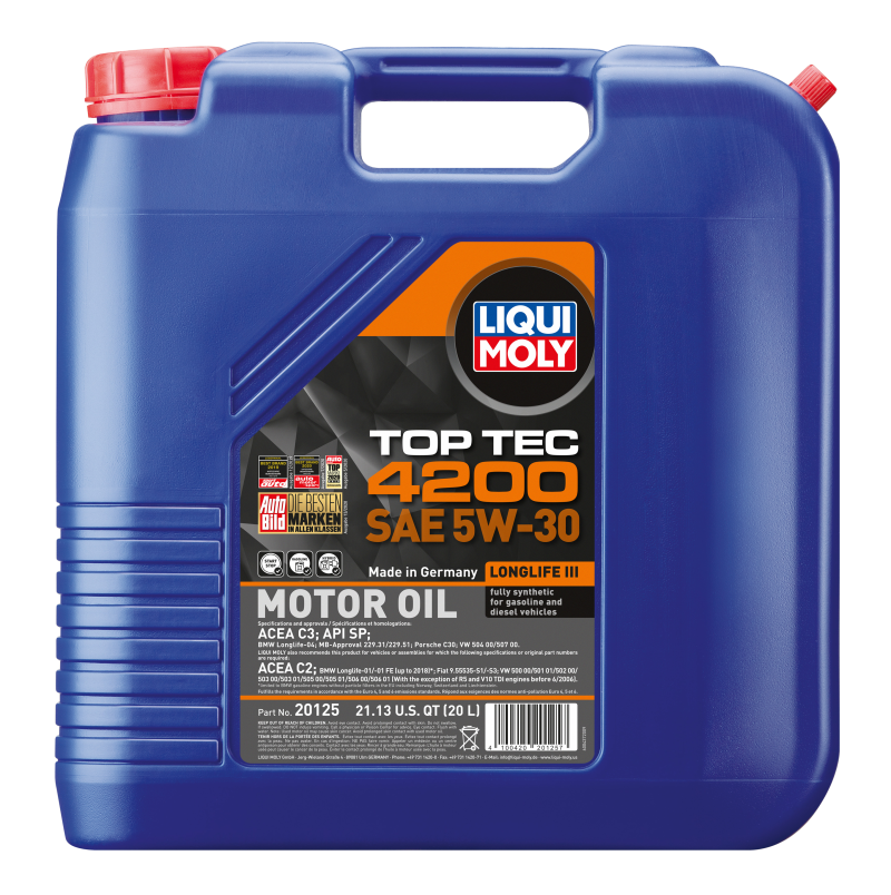 LIQUI MOLY - Motor Oils - LIQUI MOLY 20L Top Tec 4200 Motor Oil 5W-30 - Anything Coyote