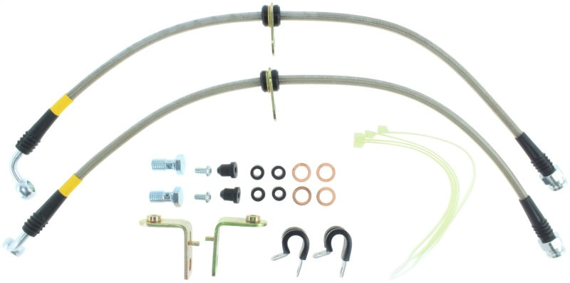 Stoptech - Brake Line Kits - StopTech 05-08 Mustang V6 w/ABS / Mustang GT V8 / 07-09 GT500 Stainless Steel Front Brake Lines - Anything Coyote