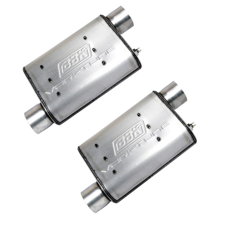 BBK - Catback - BBK 86-04 Mustang Cat Back Kit Varitune Mufflers Stainless Steel Tips - Anything Coyote