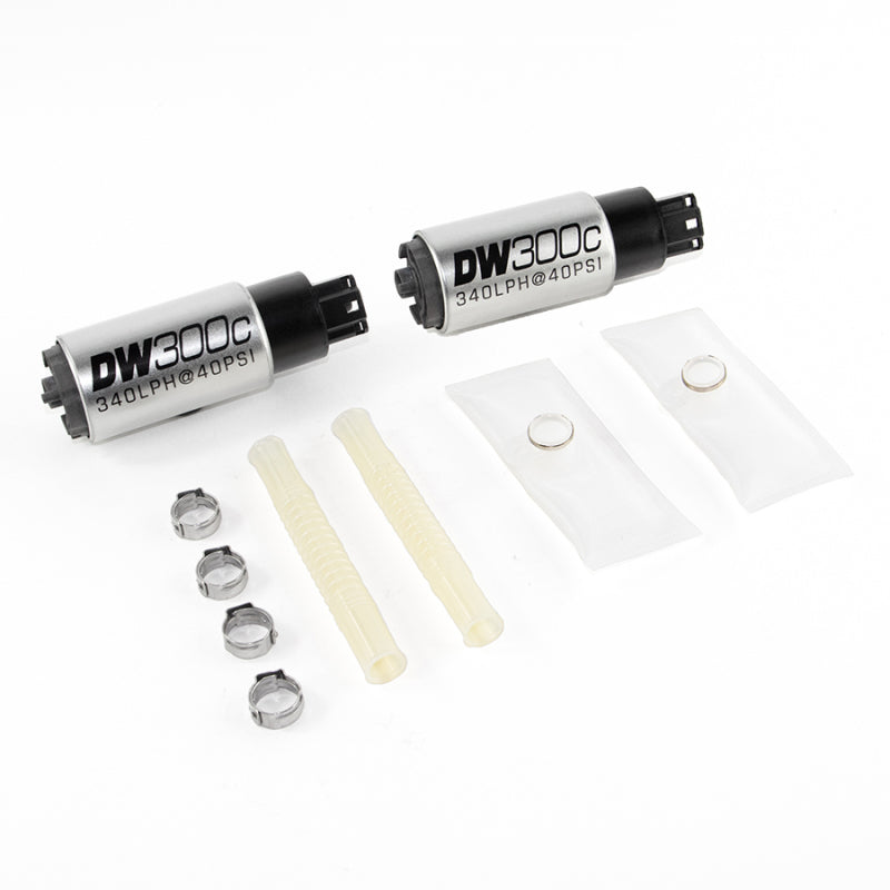DeatschWerks - Fuel Pumps - DeatschWerks 340lph DW300C Compact Fuel Pump w/ Install Kit 03-04 Ford Mustang Cobra (2 Pumps) - Anything Coyote