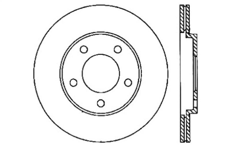Stoptech - Brake Rotors - Slot & Drilled - StopTech 05-10 Ford Mustang Slotted & Drilled Left Rear Rotor - Anything Coyote