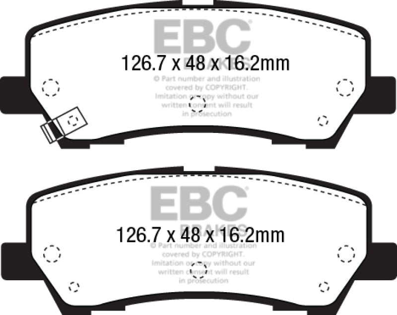 EBC - Brake Pads - Performance - EBC 15+ Ford Mustang 2.3 Turbo Performance Pkg Yellowstuff Rear Brake Pads - Anything Coyote