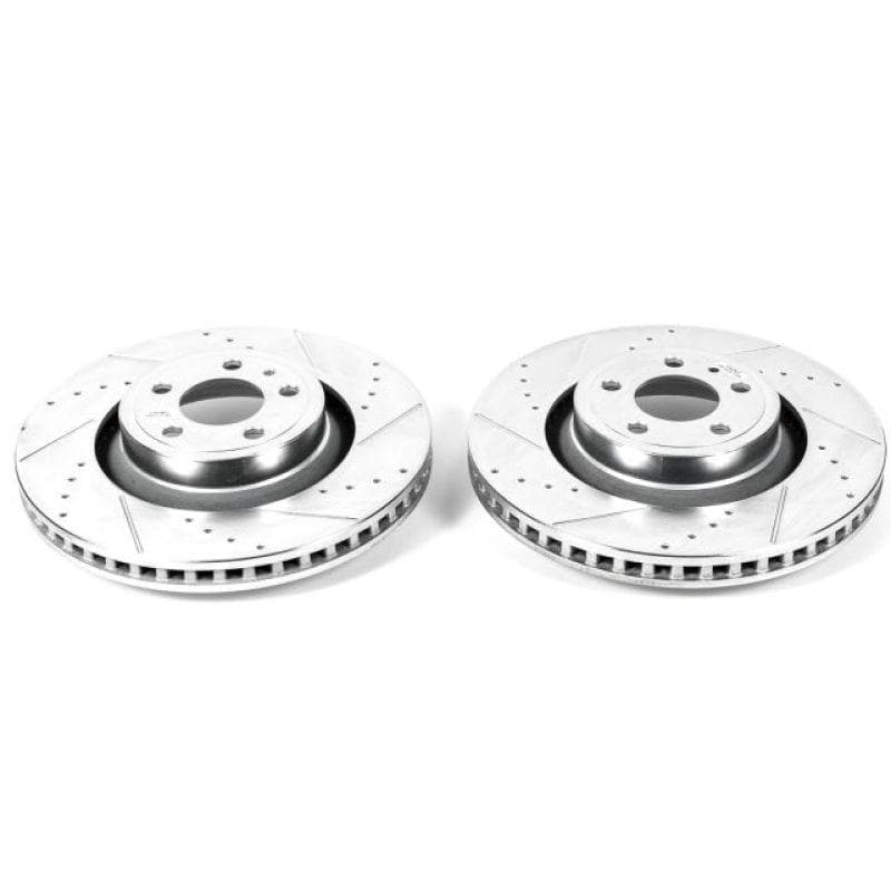 PowerStop - Brake Rotors - Slot & Drilled - Power Stop 15-19 Ford Mustang Front Evolution Drilled & Slotted Rotors - Pair - Anything Coyote