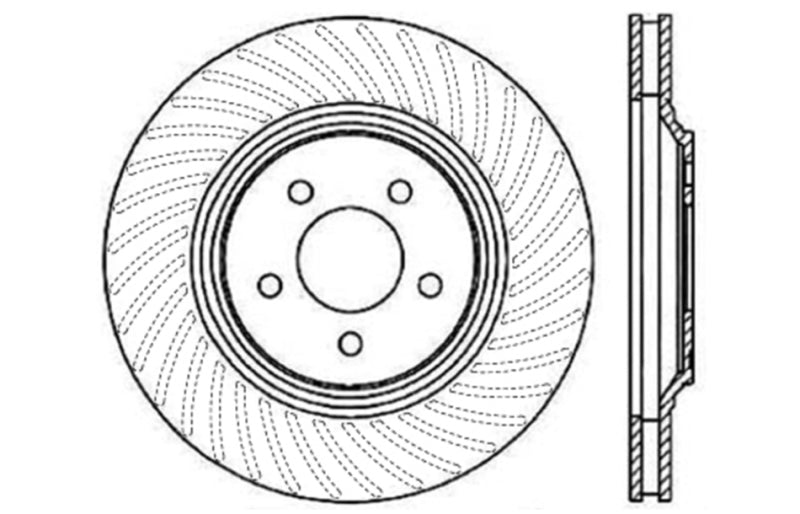 Stoptech - Brake Rotors - Slot & Drilled - StopTech 94-04 Ford Mustang SVT Cobra Slotted & Drilled Sport Front Right Brake Rotor - Anything Coyote