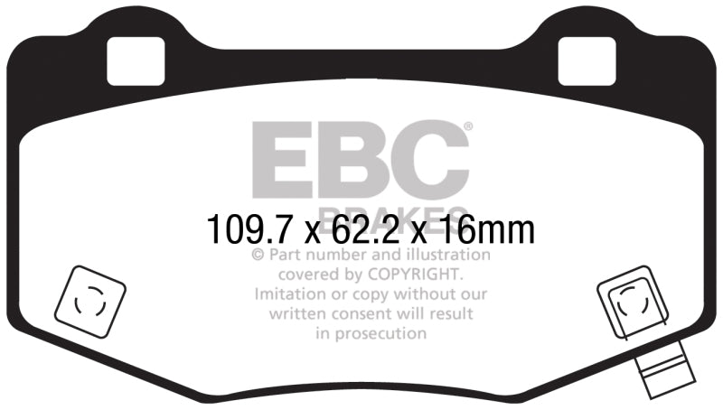 EBC - Brake Pads - Performance - EBC 15-17 Ford Mustang Shelby GT350/GT350R Yellowstuff Rear Brake Pads - Anything Coyote