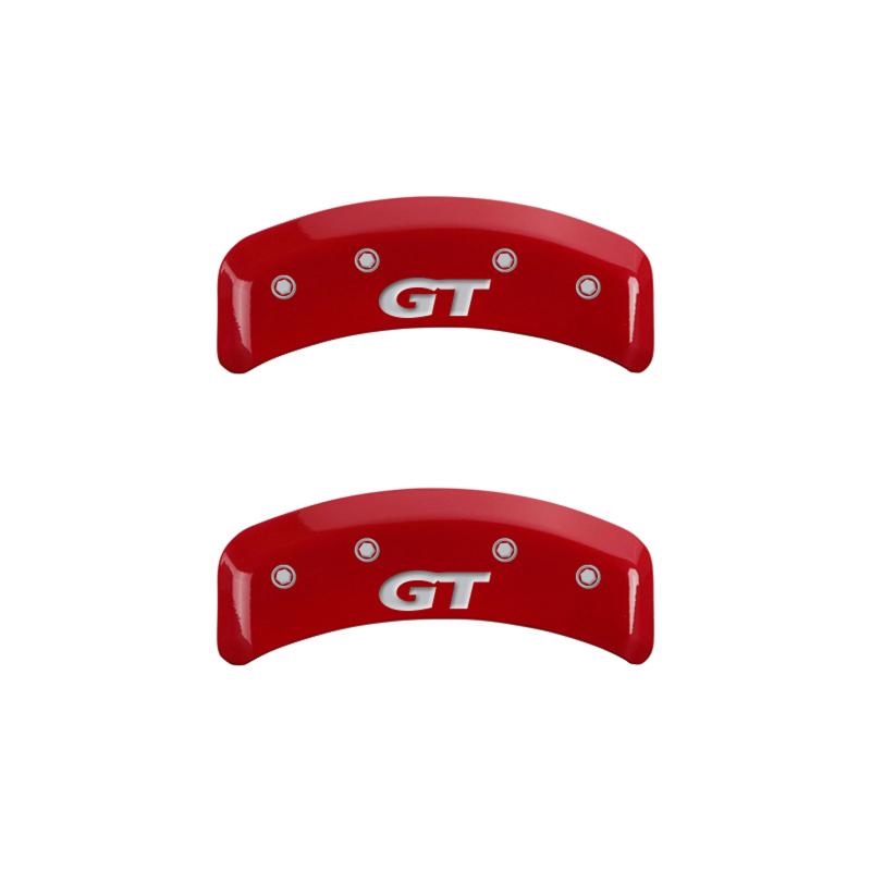 MGP - Caliper Covers - MGP 4 Caliper Covers Engraved Front Mustang Engraved Rear SN95/GT Red finish silver ch - Anything Coyote