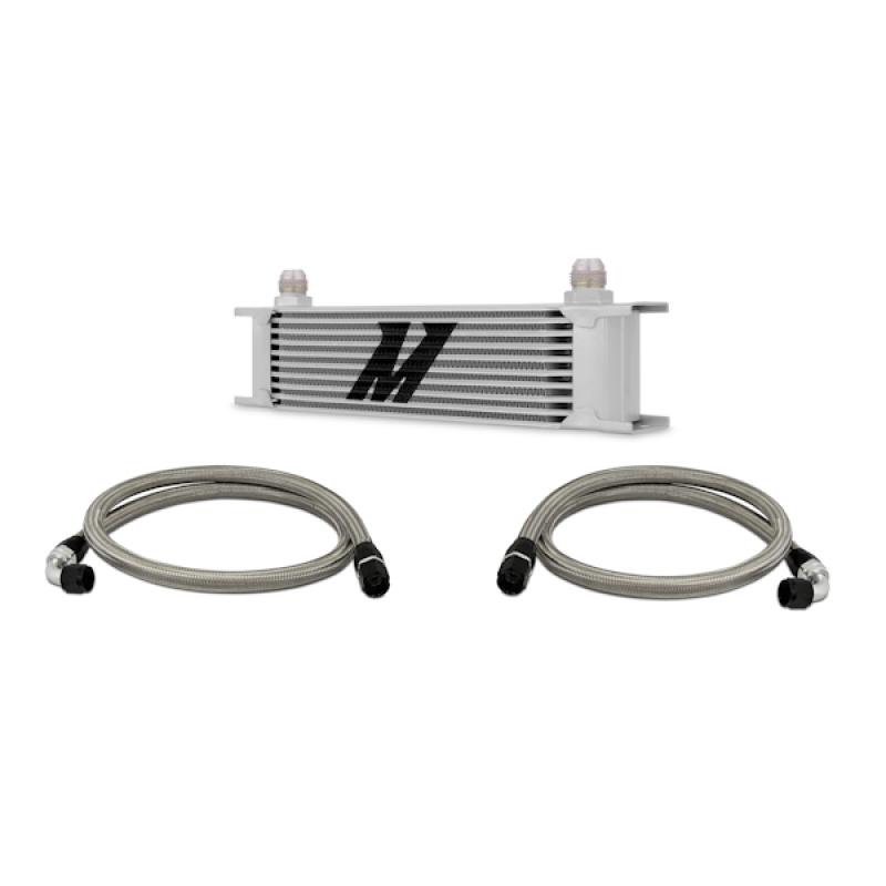 Mishimoto - Oil Coolers - Mishimoto Universal 10 Row Oil Cooler Kit (Metal Braided Lines) - Anything Coyote